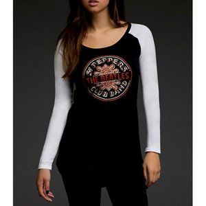 Beatles Sgt. Peppers Raglan rock Official cotton Tee L NWT made USA